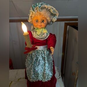 Vintage Rennoc Christmas Mrs. Claus Animated & Illuminated 24"
